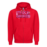 Red Breast Cancer truck driver Zipper Hoodie - texasbilliewilder