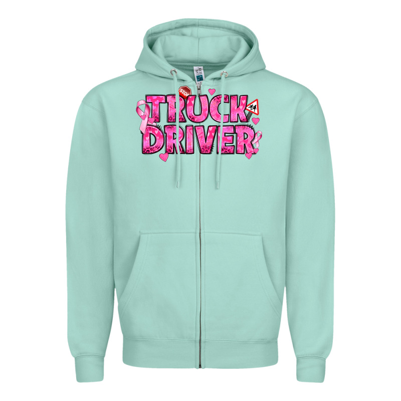 Breast Cancer Truck Driver Zipper Hoodie by texasbilliewilder | Teevron