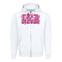 White Breast Cancer truck driver Zipper Hoodie - texasbilliewilder