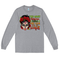 Heather Grey the most chingona thing you can be is yourself sug Long Sleeve Tee - LillyAllenDesigns