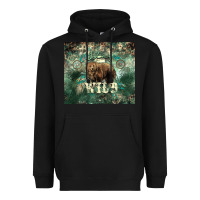 Black Stay wild Bear tumbler Heavyweight Hoodie - HowdyJamesFarm