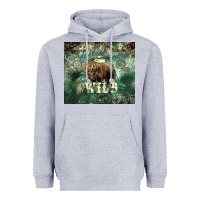 Heather Grey Stay wild Bear tumbler Heavyweight Hoodie - HowdyJamesFarm