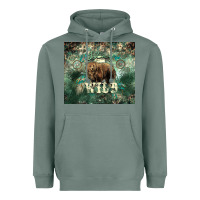 Sage Stay wild Bear tumbler Heavyweight Hoodie - HowdyJamesFarm