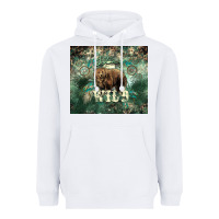 White Stay wild Bear tumbler Heavyweight Hoodie - HowdyJamesFarm