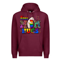 Burgundy pride free mom hugs Premium Hoodie - CowGirlArtShop