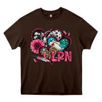 Chocolate Brown lpn licensed practical nurse hearts Heavy Core Tee - Jasminsmagicworld