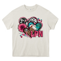 Cream lpn licensed practical nurse hearts Heavy Core Tee - Jasminsmagicworld