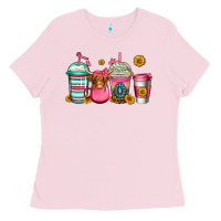 Bubblegum Pink longhaired cow coffee cups Ladies Tee - Jasminsmagicworld