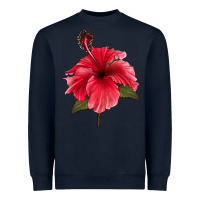 Navy Puerto Rican Hibiscus Flower Heavyweight Sweatshirt - LillyAllenDesigns