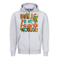 Heather Grey Fall is my favorite color Zipper Hoodie - NancyCooperArtShop