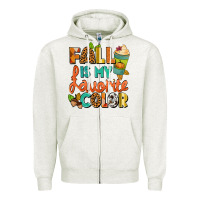 Oatmeal Heather Fall is my favorite color Zipper Hoodie - NancyCooperArtShop