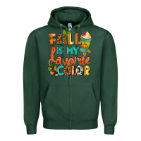 Sports Green Fall is my favorite color Zipper Hoodie - NancyCooperArtShop