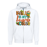 White Fall is my favorite color Zipper Hoodie - NancyCooperArtShop