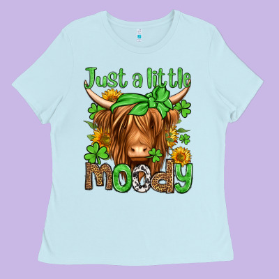Just A Little Moody St Patricks Day Ladies Tee Designed By Jasminsmagicworld
