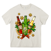 Cream beer bottle party set for christmas Heavy Core Tee - AdoDesignShop