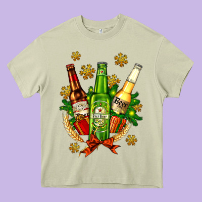 Beer Bottle Party Set For Christmas Heavy Core Tee Designed By Adodesignshop