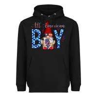 Black All American boy with gnome Heavyweight Hoodie - HowdyJamesFarm