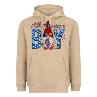 Mushroom All American boy with gnome Heavyweight Hoodie - HowdyJamesFarm