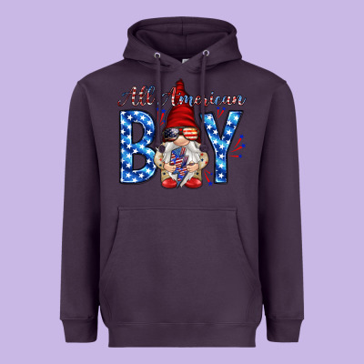 All American Boy With Gnome Heavyweight Hoodie Designed By Howdyjamesfarm