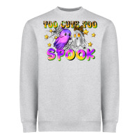 Heather Grey too cute too spook Heavyweight Sweatshirt - LillyAllenDesigns