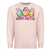 Pale Pink Happy Easter Nurse eggs Easter Day Premium Sweatshirt - CowGirlArtShop