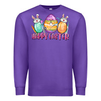 Purple Happy Easter Nurse eggs Easter Day Premium Sweatshirt - CowGirlArtShop
