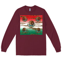 Burgundy Mexican Flag Long Sleeve Tee - RanaPortraitStore