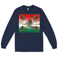 Navy Mexican Flag Long Sleeve Tee - RanaPortraitStore