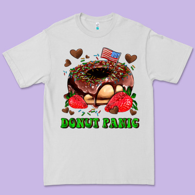 Donut Panic Premium Tee Designed By Adodesignshop