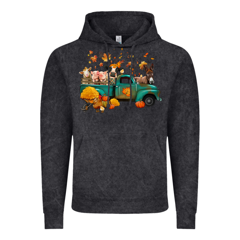 Fall Farm Animals Truck Nancy Vintage Hoodie by NancyCooperArtShop | Teevron