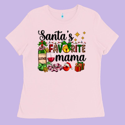 Santa's Favorite Mama Ladies Tee Designed By Adodesignshop