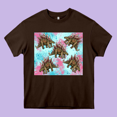 Dinosaur Stegosaurus Heavy Core Tee Designed By Artiststas