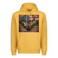 Mustard usa deer hunting Premium Hoodie - CowGirlArtShop