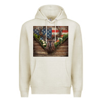 Oatmeal Heather usa deer hunting Premium Hoodie - CowGirlArtShop