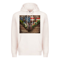 Pale Pink usa deer hunting Premium Hoodie - CowGirlArtShop