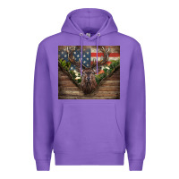 Purple usa deer hunting Premium Hoodie - CowGirlArtShop