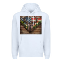 White usa deer hunting Premium Hoodie - CowGirlArtShop