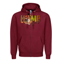 Burgundy Home girl Fall afro girl Zipper Hoodie - NancyCooperArtShop