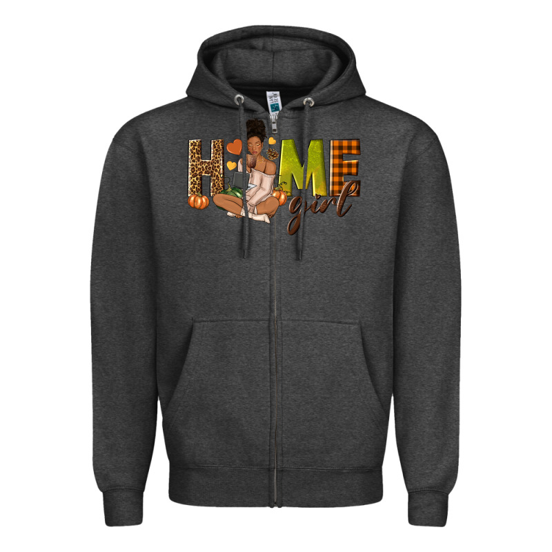 Home Girl Fall Afro Girl Zipper Hoodie by NancyCooperArtShop | Teevron
