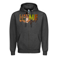 Charcoal Heather Home girl Fall afro girl Zipper Hoodie - NancyCooperArtShop