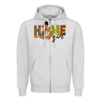 Dove Grey Home girl Fall afro girl Zipper Hoodie - NancyCooperArtShop