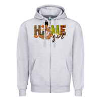 Heather Grey Home girl Fall afro girl Zipper Hoodie - NancyCooperArtShop
