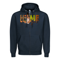 Navy Home girl Fall afro girl Zipper Hoodie - NancyCooperArtShop