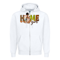 White Home girl Fall afro girl Zipper Hoodie - NancyCooperArtShop