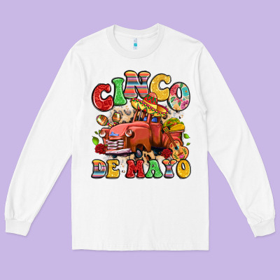 Cinco De Mayo Truck Long Sleeve Tee Designed By Lillyallendesigns