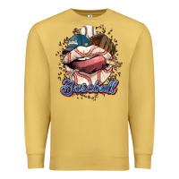 Antique Gold Baseball lips Premium Sweatshirt - HowdyJamesFarm