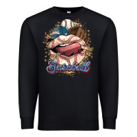 Black Baseball lips Premium Sweatshirt - HowdyJamesFarm