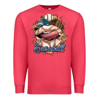 Cardinal Baseball lips Premium Sweatshirt - HowdyJamesFarm