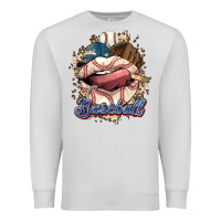 Dove Grey Baseball lips Premium Sweatshirt - HowdyJamesFarm