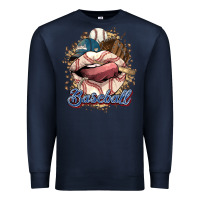 Navy Baseball lips Premium Sweatshirt - HowdyJamesFarm